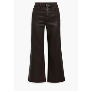Paige Anessa cropped coated high rise wire leg jeans